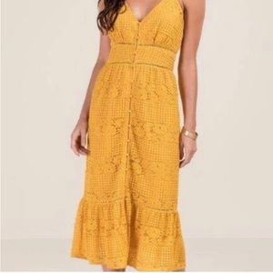 Francesca’s Lace Midi Mermaid Dress